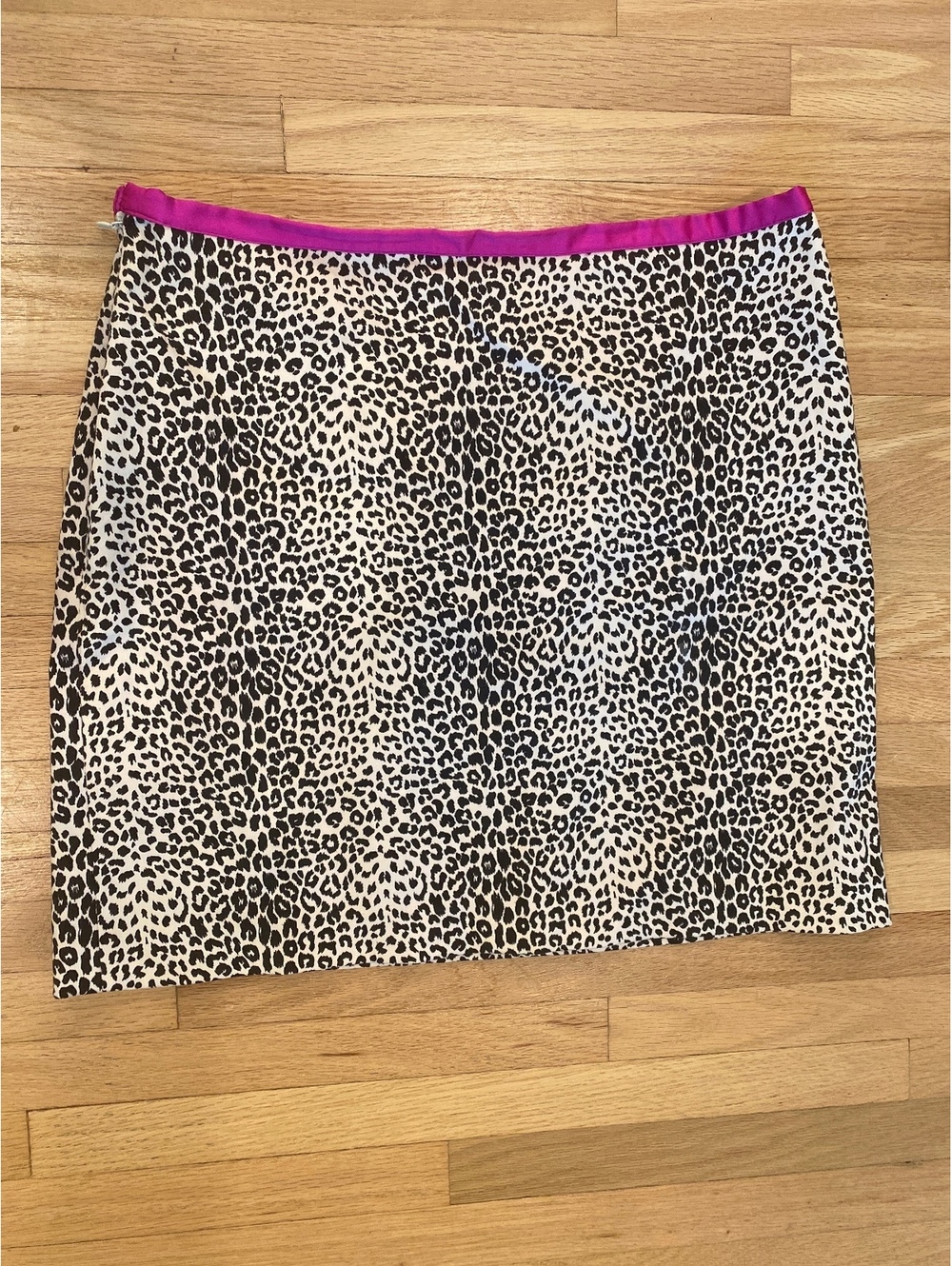 William B Y2K inspired cheetah print mini skirt pink silk trim 6 indie sleaze